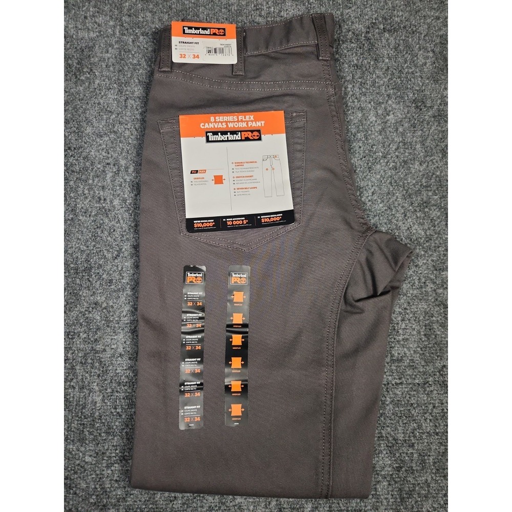Timberland PRO 8 Series Flex Canvas Work Pants Mens 32x34 Gray Slate NWT New